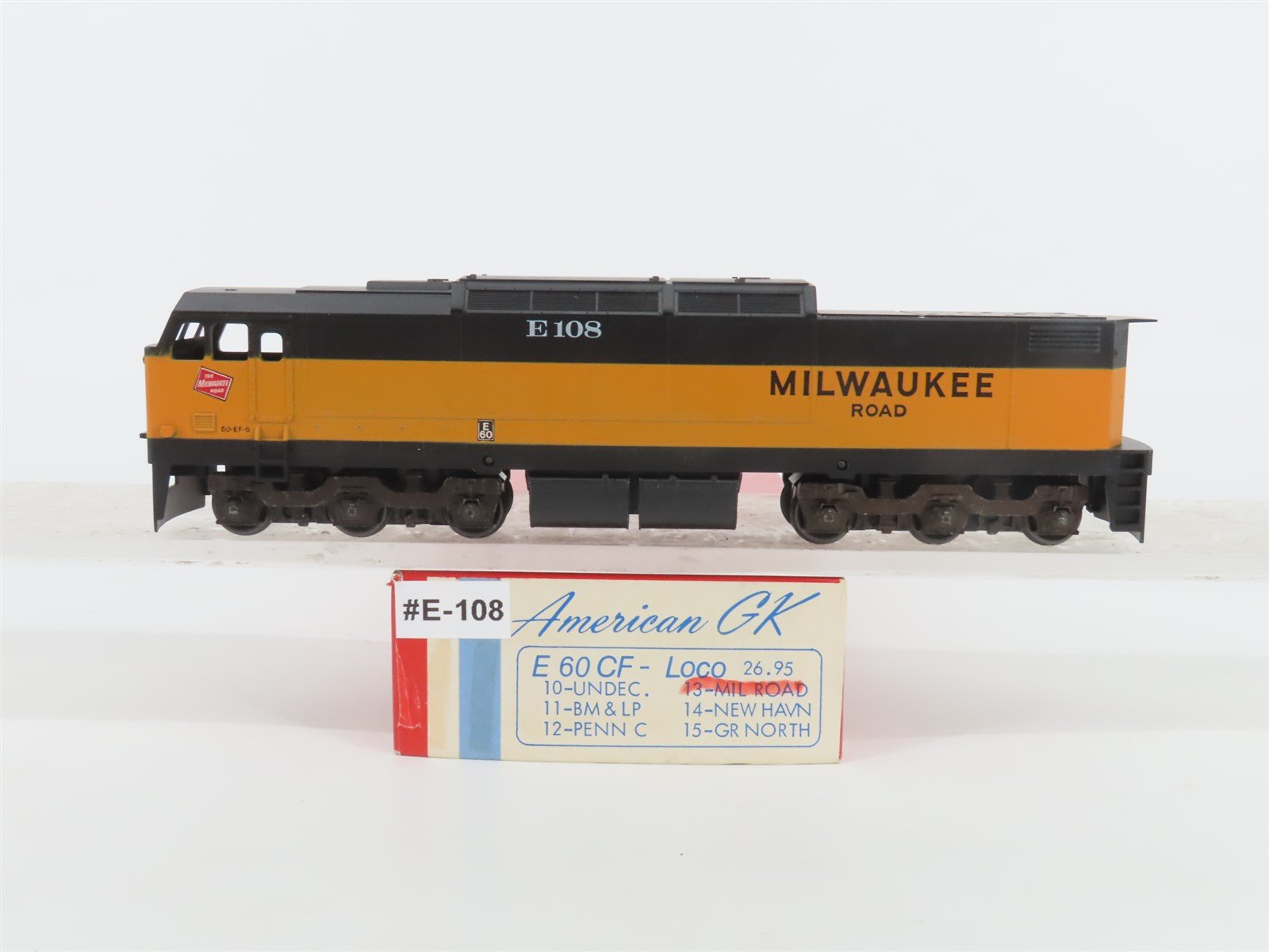 HO Scale American GK #13 MILW Milwaukee Road E60CF Electric #E108