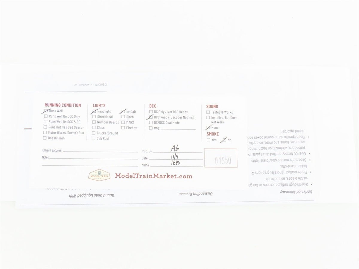 HO Walters Proto 920-13823 Amtrak/PC Metroliner 85&#39; Budd Parlor Electric Loco