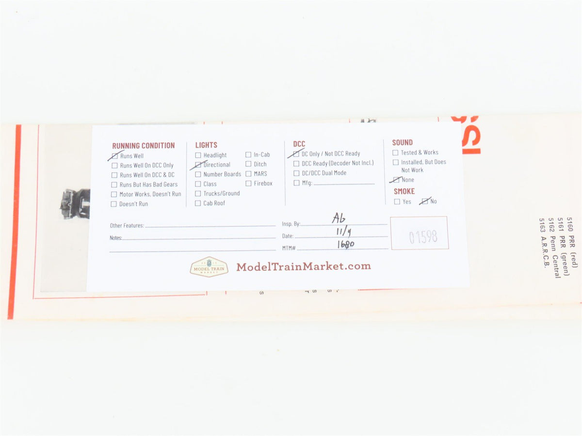 HO Scale AHM 5160 PRR Pennsylvania GG1 Electric Locomotive #4929