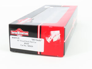 HO Scale InterMountain 46409-15 BNSF Railway 60' Wood Deck Flat Car #585029
