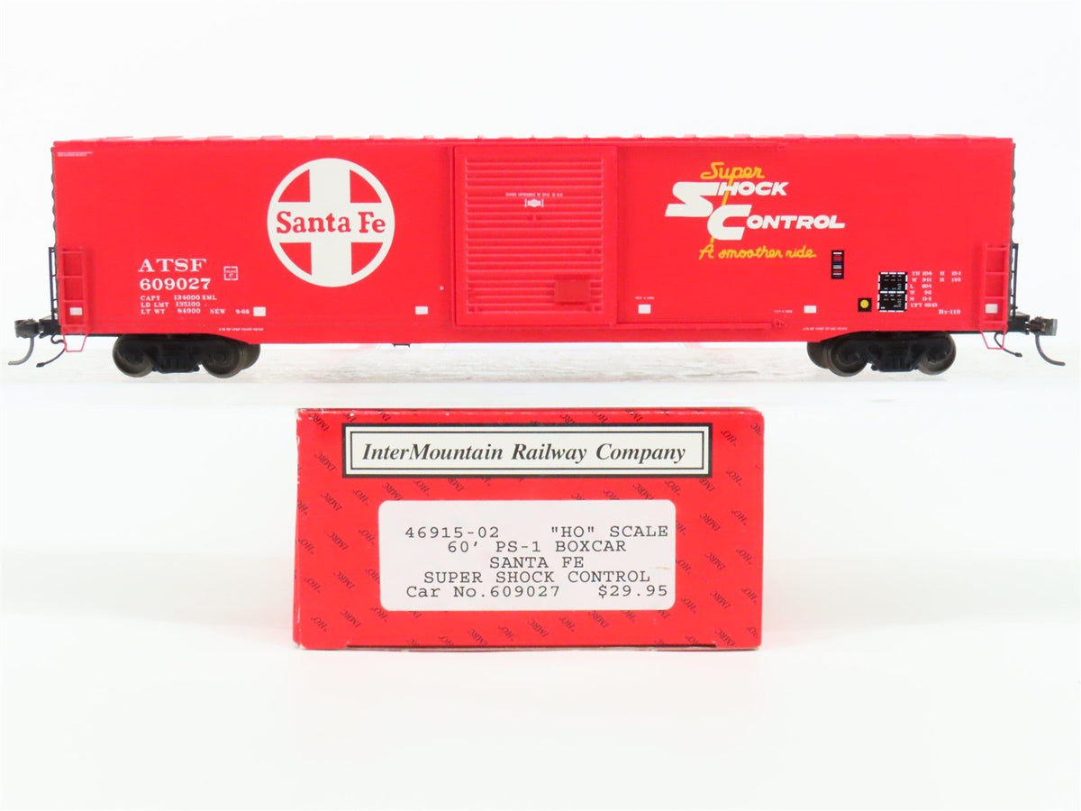 HO InterMountain 46915-02 ATSF Santa Fe Super Shock Control 60&#39; Box Car #609027