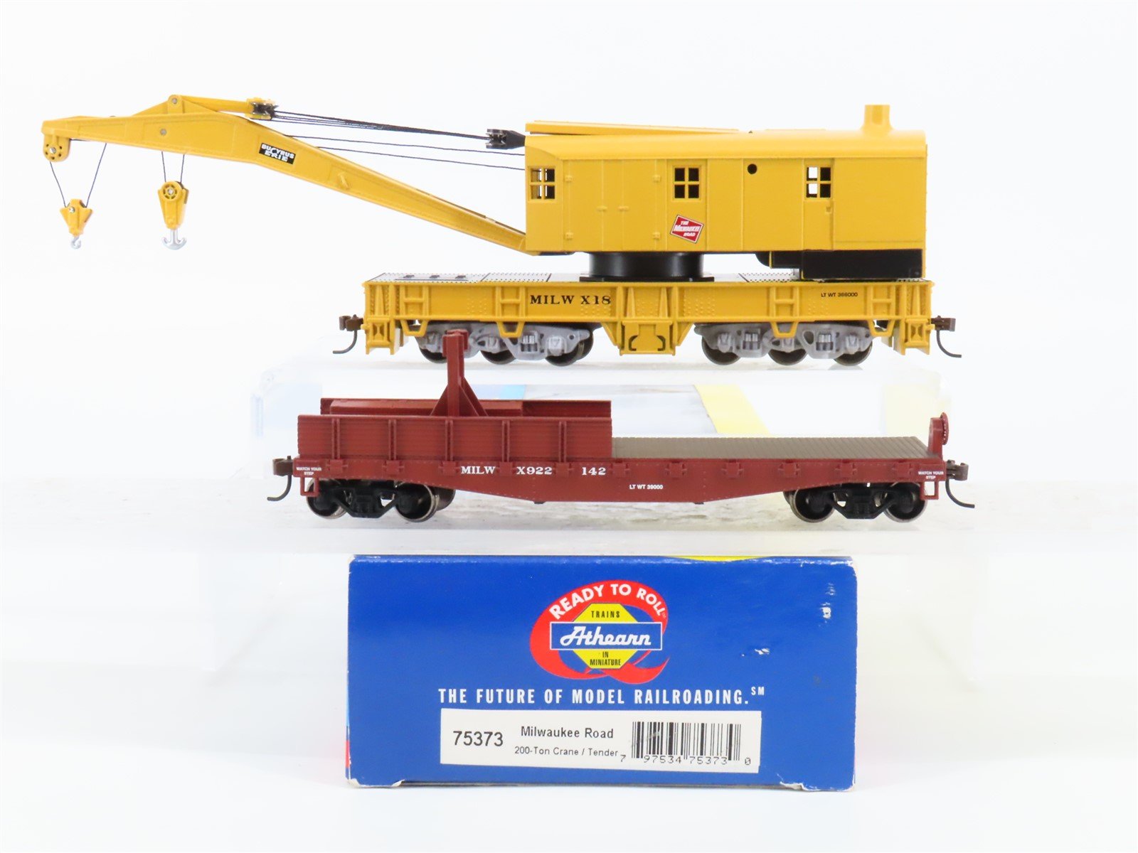 HO Scale Athearn 75373 MILW Milwaukee Road 200-Ton Crane/Tender