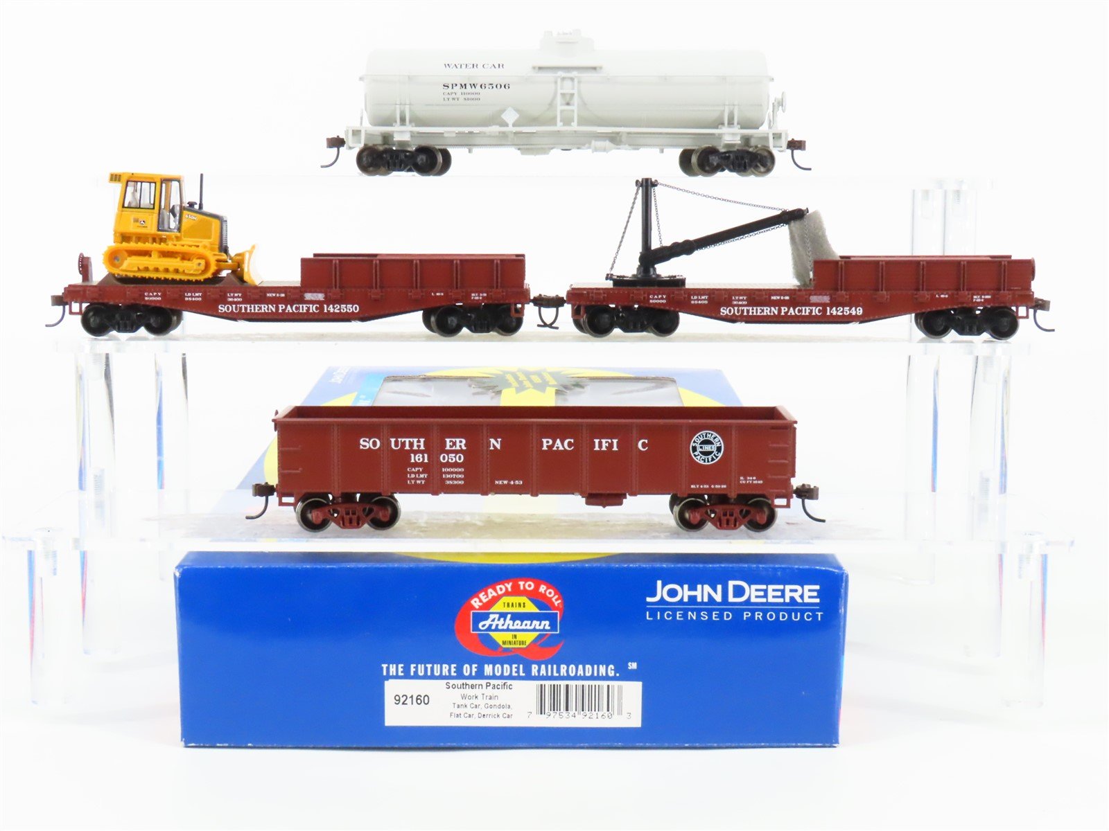 HO Scale Athearn 92160 SP Southern Pacific 4-Car Work Train w/ John Deere Load