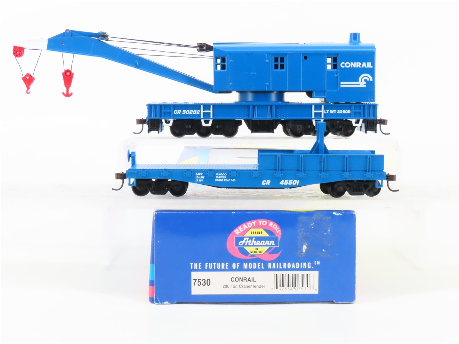 HO Scale Athearn 7530 CR Conrail 200-Ton Crane/Tender