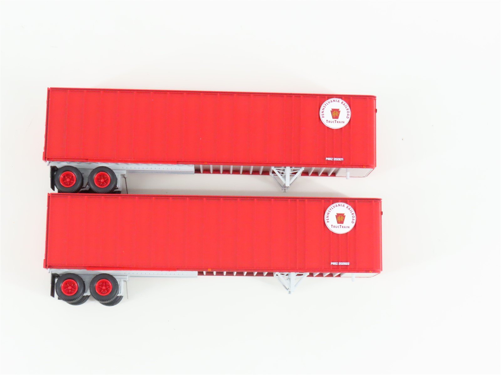 HO Scale Athearn 70950 PRR Pennsylvania 40' Exterior-Post Trailers (2)