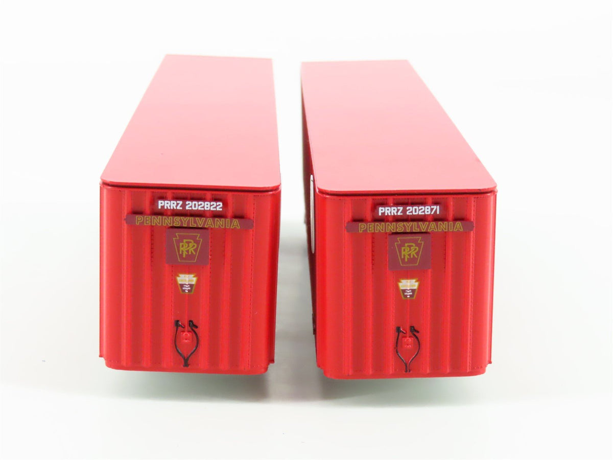 HO Scale Athearn 70950 PRR Pennsylvania 40&#39; Exterior-Post Trailers (2)