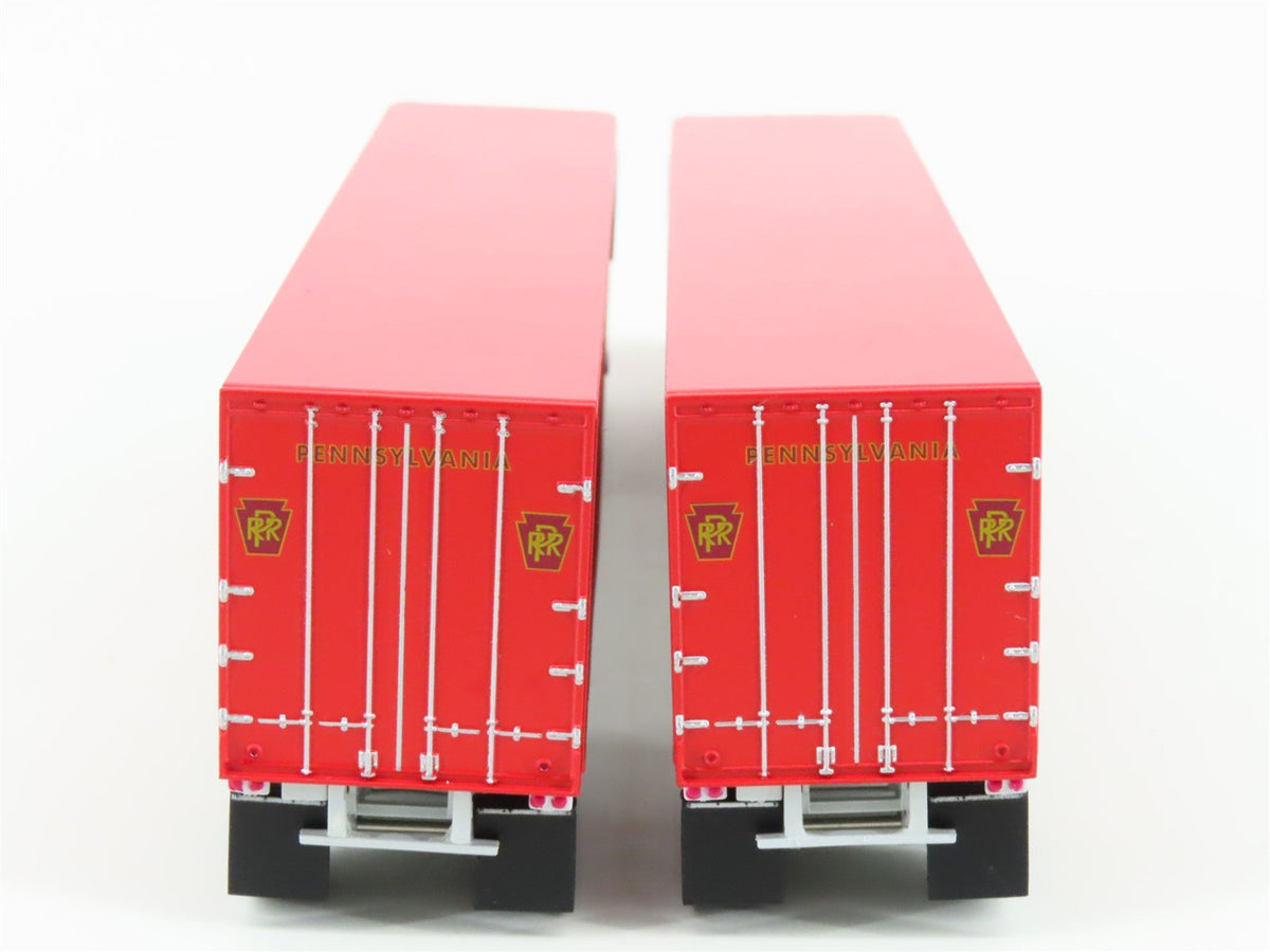HO Scale Athearn 70949 PRR Pennsylvania 40&#39; Exterior-Post Trailers (2)