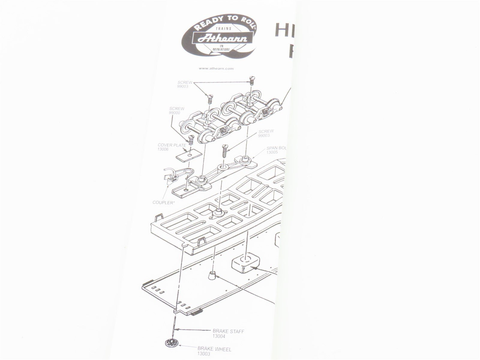 HO Scale Athearn 92244 D&H Delaware & Hudson Heavy Duty Flat Car #16152 w/ Load