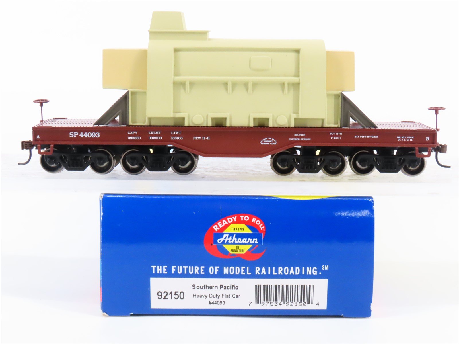 HO Scale Athearn 92150 SP Southern Pacific Heavy Duty Flat Car #44093 w/ Load