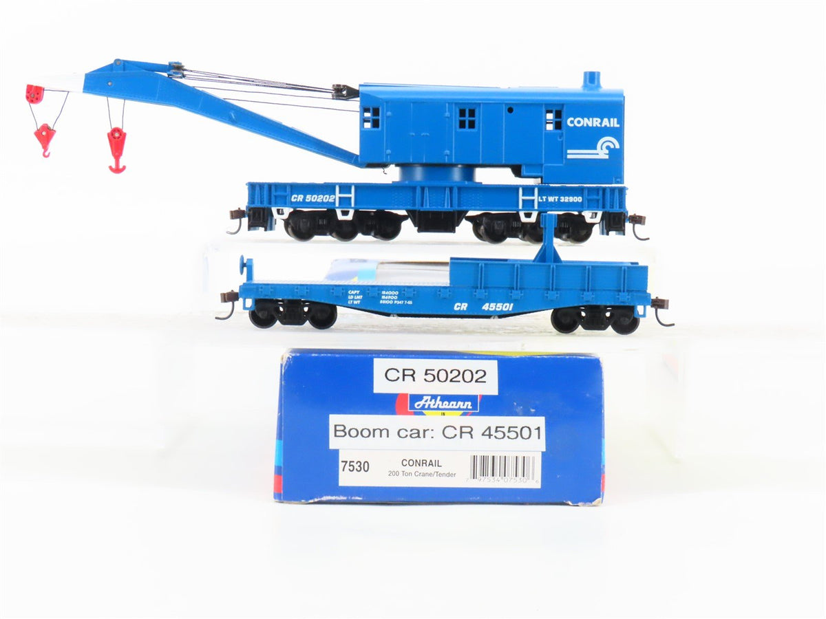 HO Scale Athearn 7530 CR Conrail 200-Ton Crane/Tender