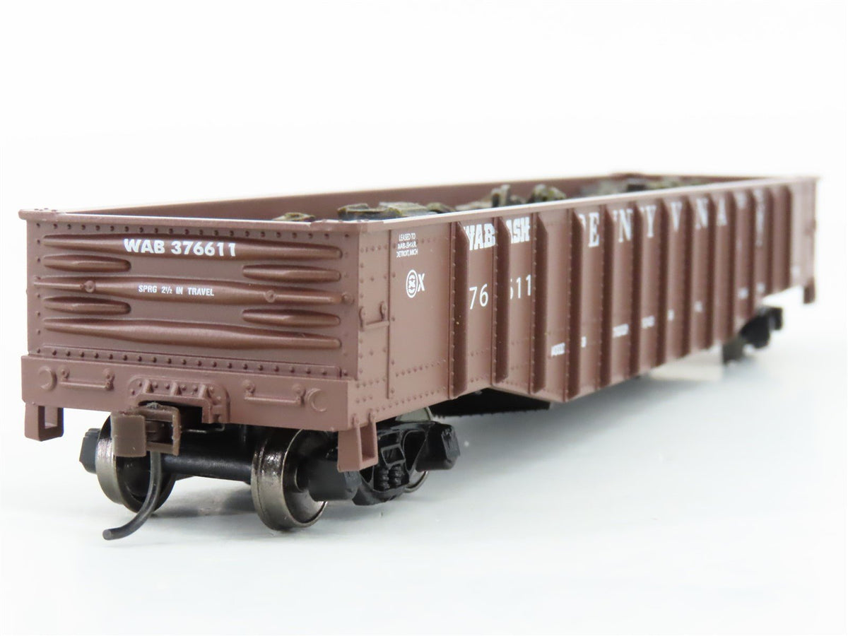 HO Athearn 91432 PRR Pennsylvania/WAB Wabash 50&#39; Gondola #376611 w/ Scrap Load