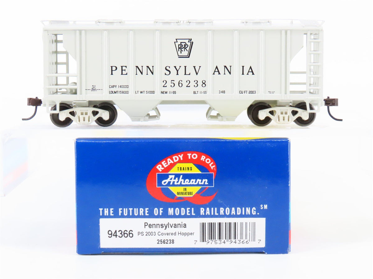 HO Scale Athearn 94366 PRR Pennsylvania 2-Bay Covered Hopper #256238