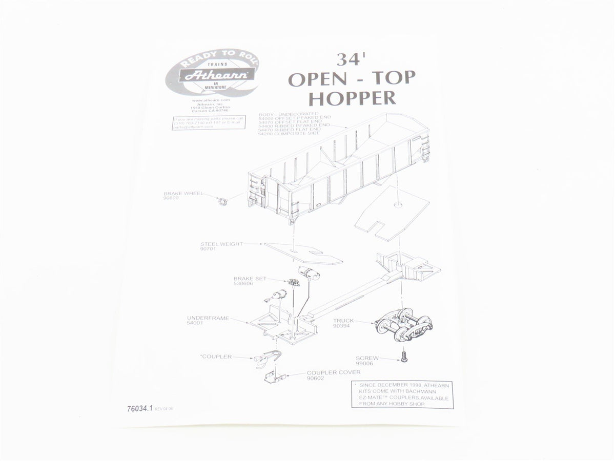 HO Scale Athearn 70816 PRR Pennsylvania 34&#39; 2-Bay Hopper w/ Load (6-Pack)