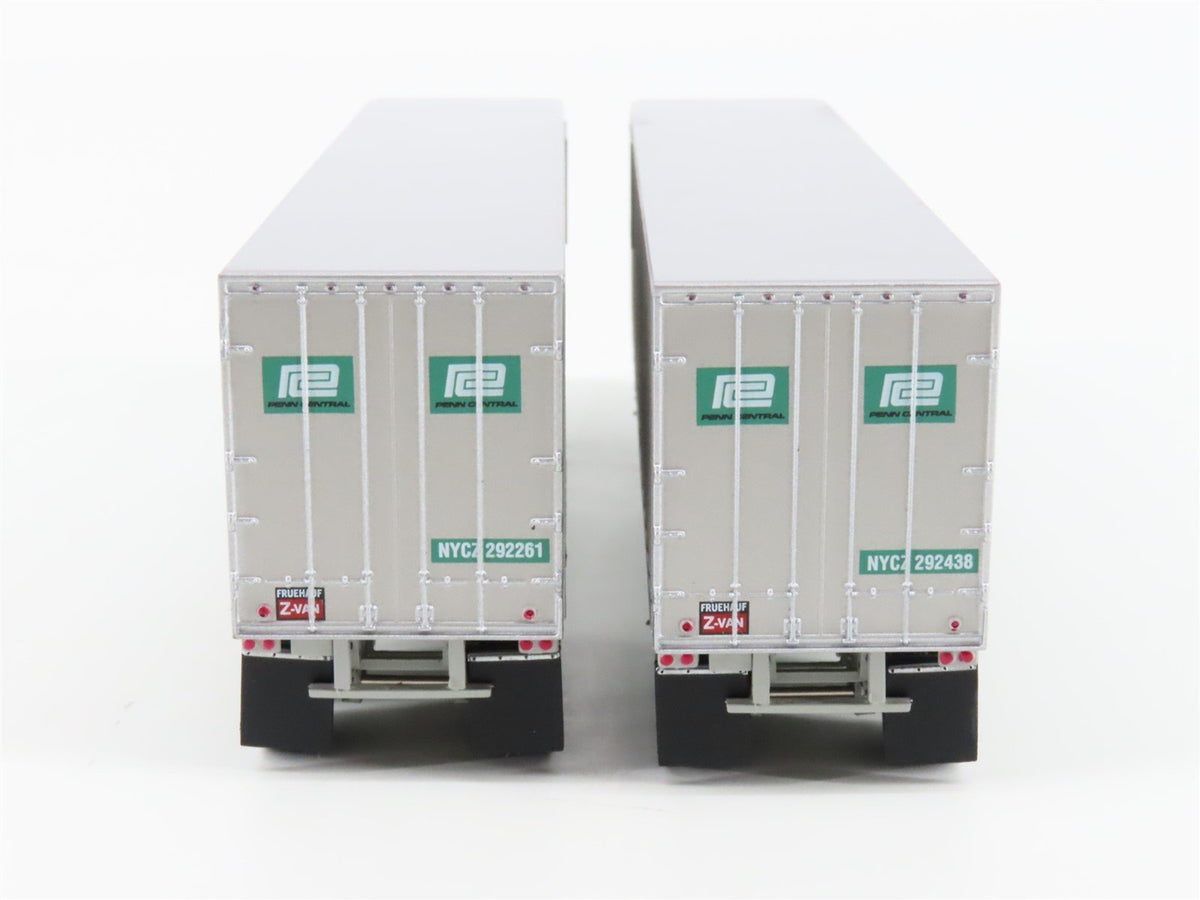 HO Athearn 70937 NYCZ PC Penn Central 40&#39; Fruehauf Exterior-Post Z-Van (2-Pack)
