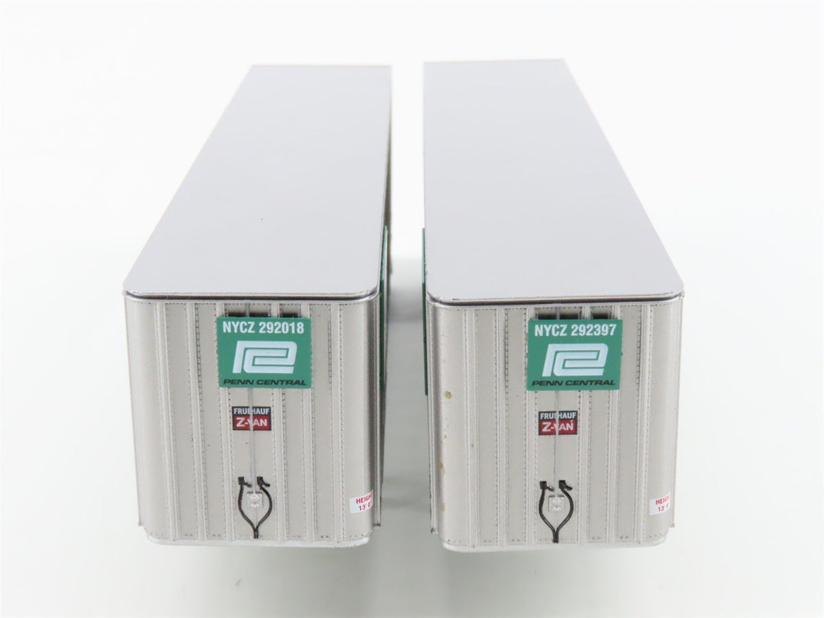 HO Athearn 70938 NYCZ PC Penn Central 40&#39; Fruehauf Exterior-Post Z-Van (2-Pack)