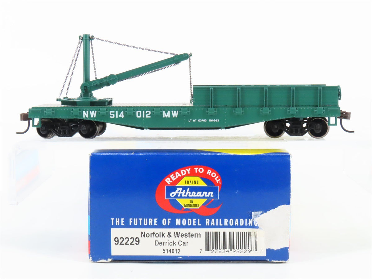 HO Scale Athearn 92229 NW Norfolk &amp; Western Derrick Car #514012