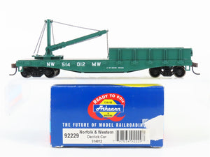 HO Scale Athearn 92229 NW Norfolk & Western Derrick Car #514012