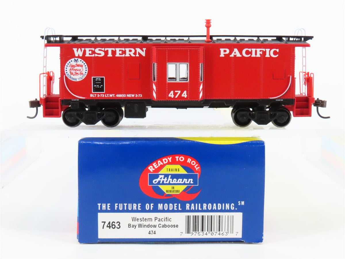 HO Scale Athearn 7463 WP Western Pacific Bicentennial Bay Window Caboose #474