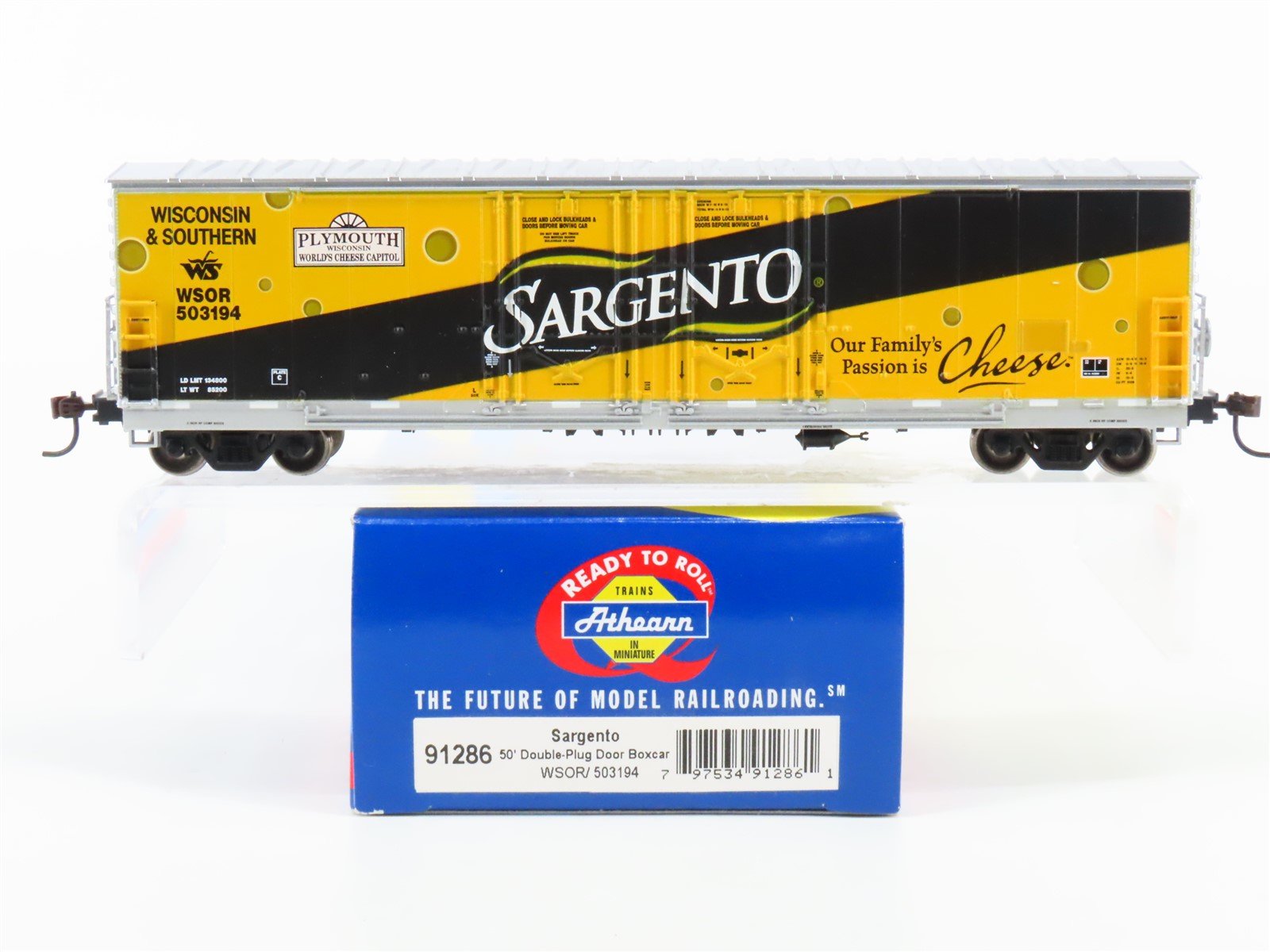 HO Scale Athearn 91286 WSOR "Sargento" 50' Double Plug Door Box Car #503194