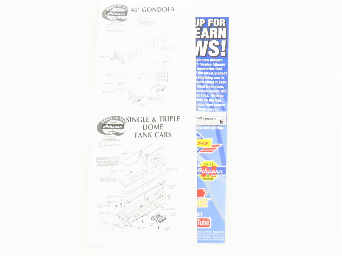 HO Scale Athearn ATH5354 ATSF Santa Fe 4-Car Work Train Set