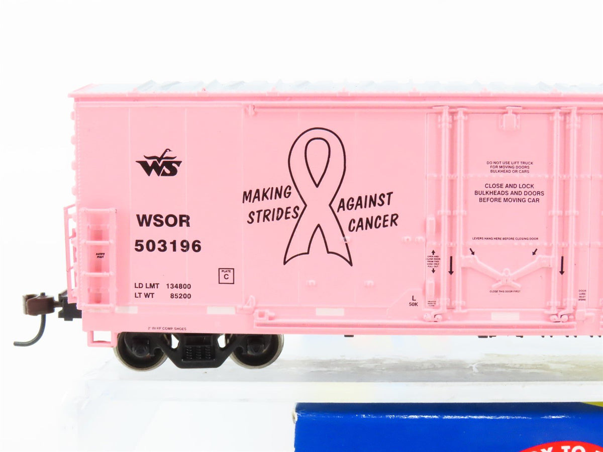 HO Scale Athearn 91287 WSOR &quot;Fight Cancer&quot; 50&#39; Double Plug Door Box Car #503196