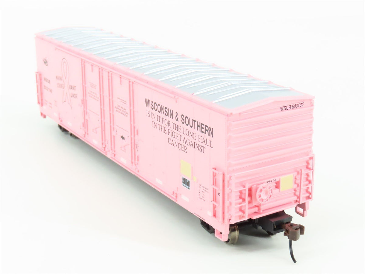 HO Scale Athearn 91287 WSOR &quot;Fight Cancer&quot; 50&#39; Double Plug Door Box Car #503196