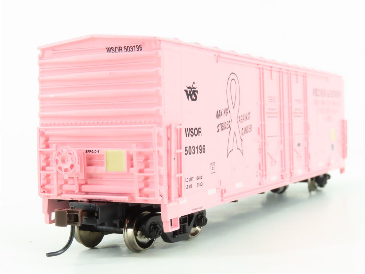 HO Scale Athearn 91287 WSOR &quot;Fight Cancer&quot; 50&#39; Double Plug Door Box Car #503196