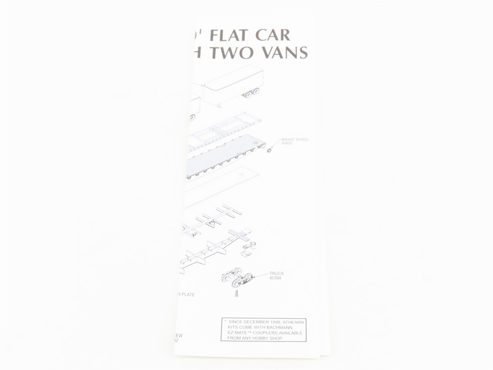 HO Scale Athearn 92353 PRR Pennsylvania 50' Flat Car #475318 w/ 2 25' Trailers