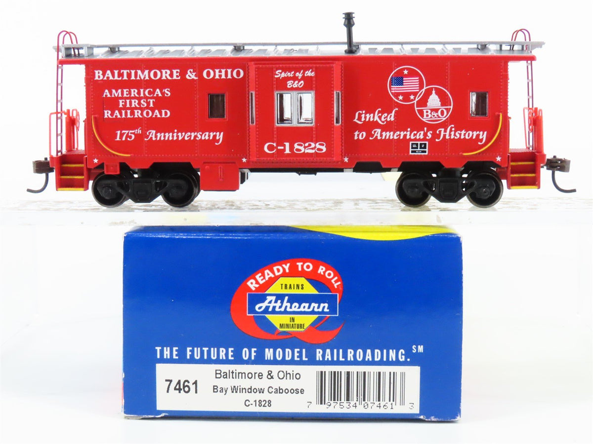 HO Scale Athearn 7461 B&amp;O Baltimore &amp; Ohio 175th Anniversary Caboose #C-1828