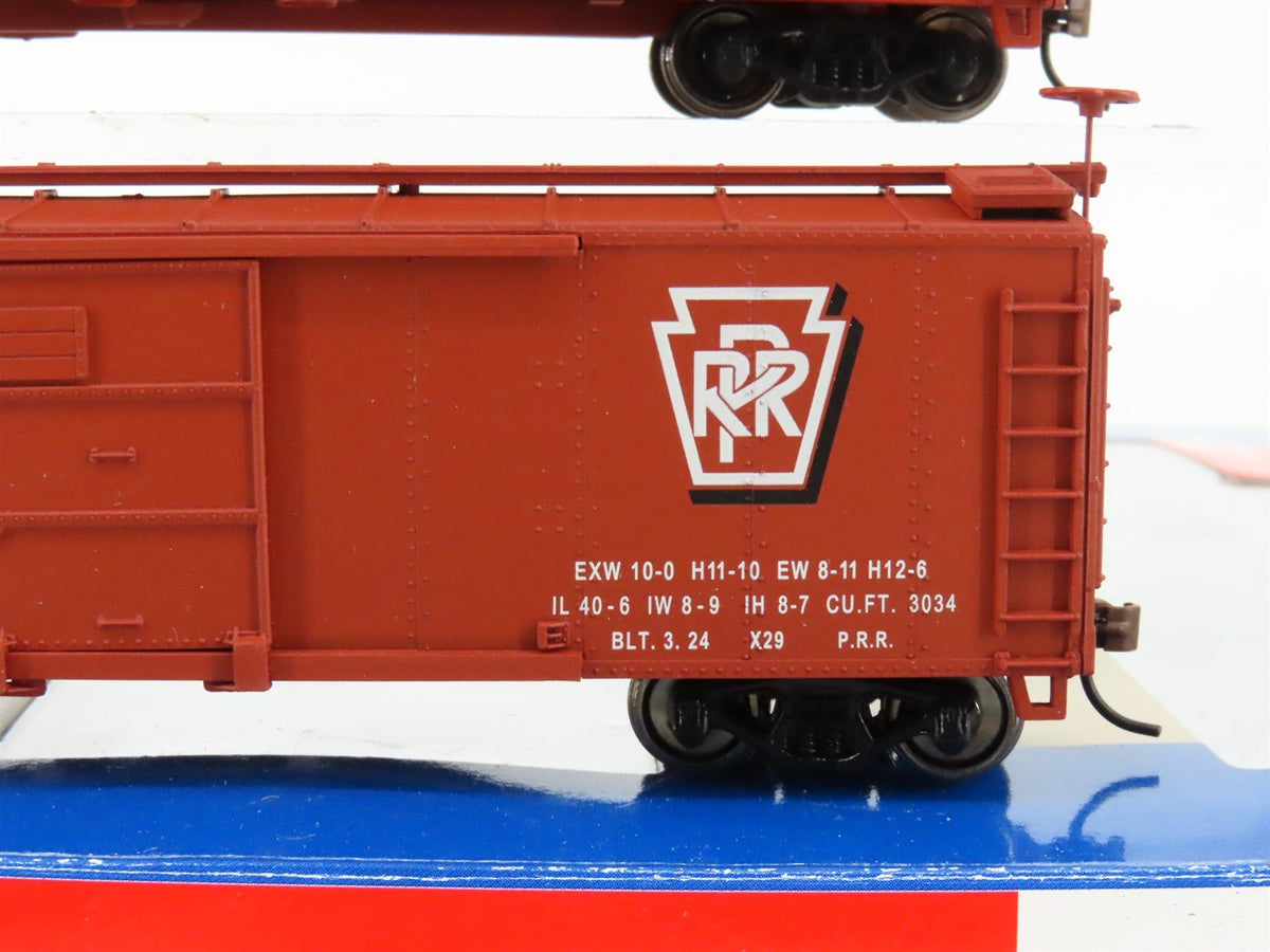 HO Walthers Gold Line 932-9023 PRR (Express Theme) 40&#39; X-29 Box Car (3-Pack)