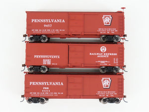HO Walthers Gold Line 932-9023 PRR (Express Theme) 40' X-29 Box Car (3-Pack)