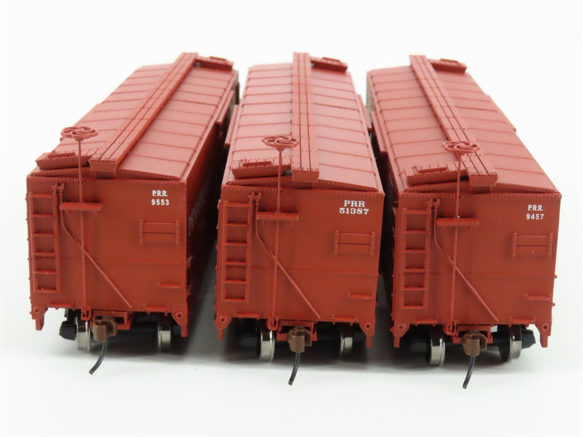 HO Walthers Gold Line 932-9023 PRR (Express Theme) 40&#39; X-29 Box Car (3-Pack)