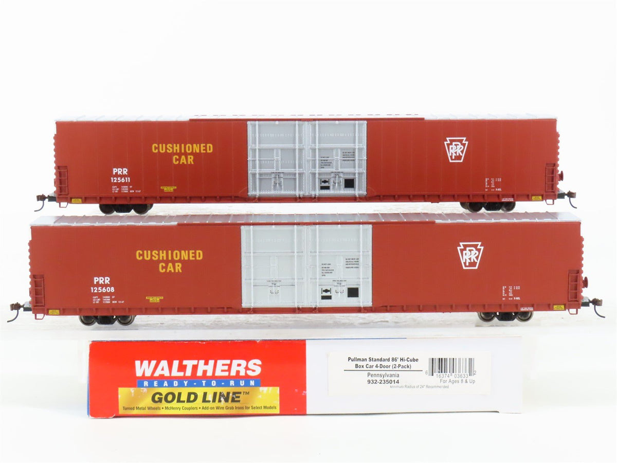 HO Walthers Gold Line 932-235014 PRR Pennsylvania 86&#39; Hi-Cube Box Car (2-Pack)