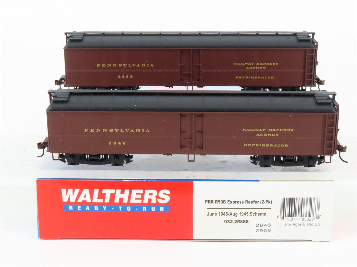 HO Scale Walthers 932-25888 PRR Pennsylvania R50B Express Reefer (2-Pack)