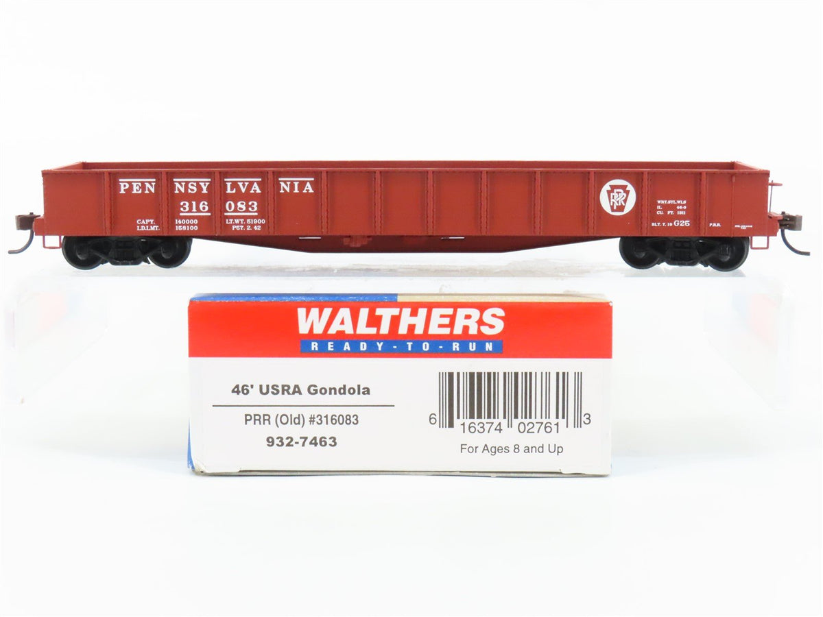HO Scale Walthers 932-7463 PRR Pennsylvania (Old) 46&#39; USRA Gondola #316083
