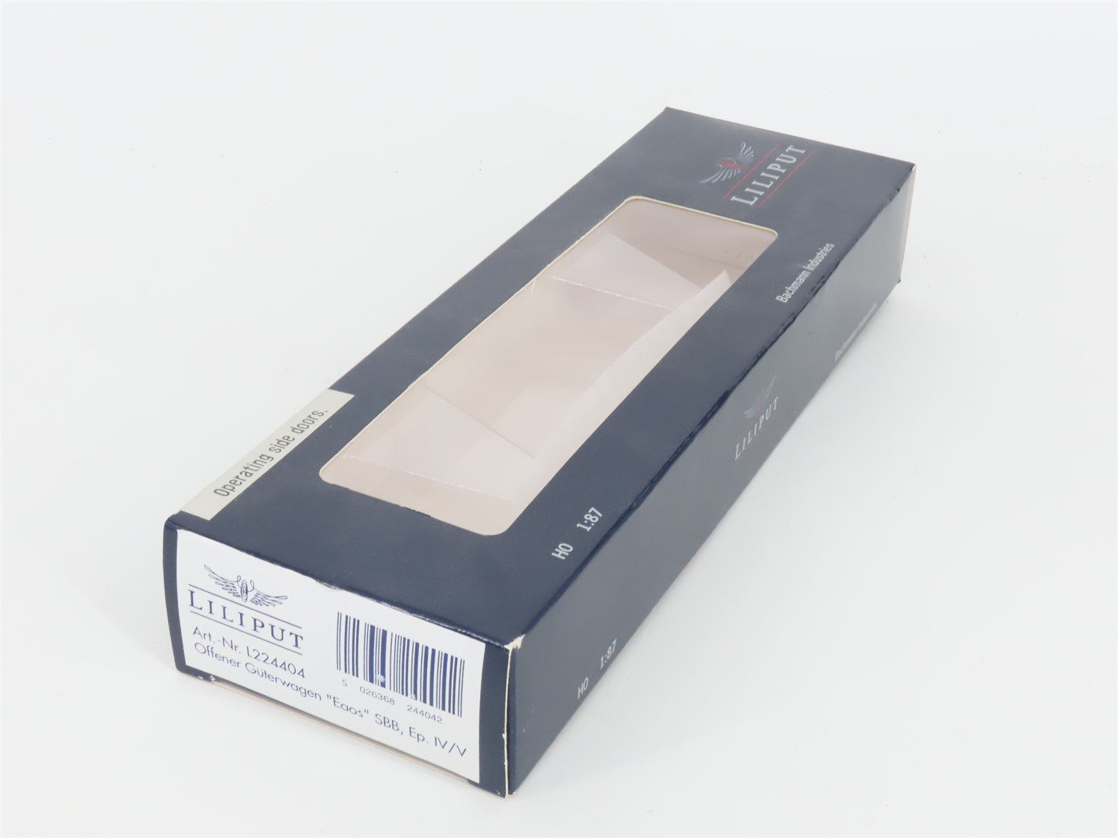 HO Scale Liliput L224404 SBB-CFF Eaos Operating Side Doors Open Freight Wagon