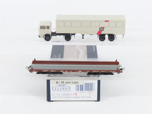 HO Scale Liliput L220011 DB Deutsche Bahn Low Level Flat Car w/ Semi Trailer