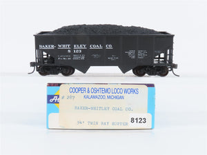 HO Scale Athearn Cooper & Oshtemo 287 BWCC Baker Whitley Coal 2-Bay Hopper #8123