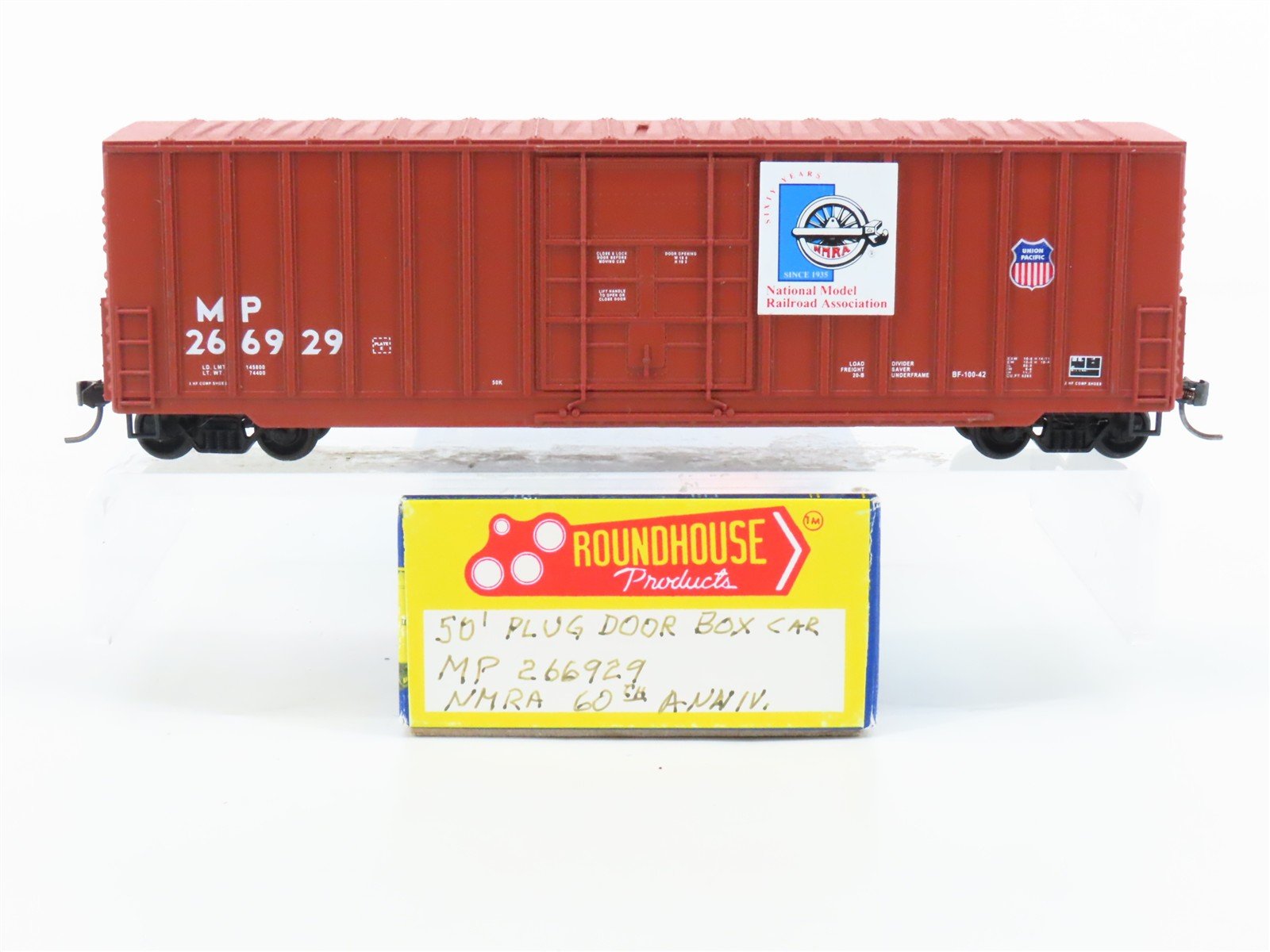 HO Scale Roundhouse MDC MP UP NMRA 60 Years 50' Plug Door Box Car #266929