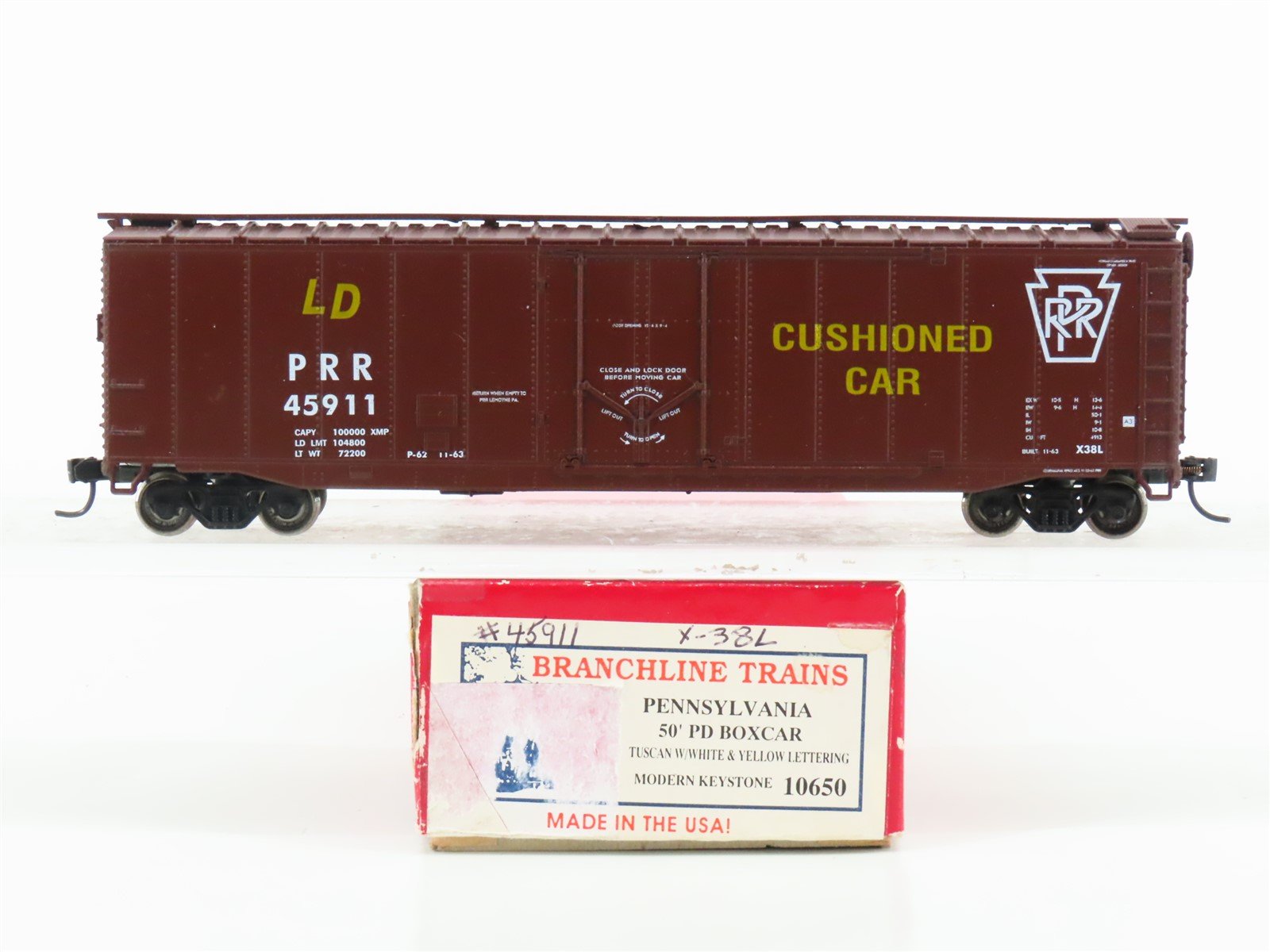 HO Scale Branchline 10650 PRR Pennsylvania Railroad 50' Plug Door Box Car #45911