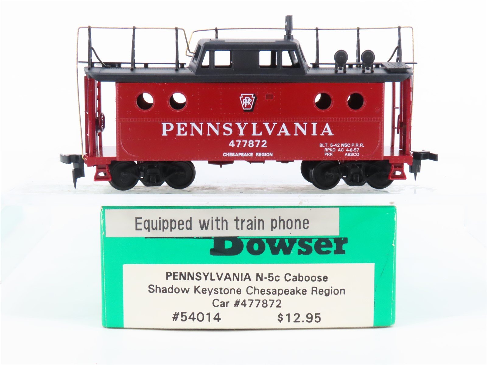 HO Scale Bowser 54014 PRR Pennsylvania Railroad Keystone Caboose #477872