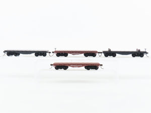 HO Scale Roundhouse 1502 Undecorated/PRR/CN Old Timer Flat Car Set of 4