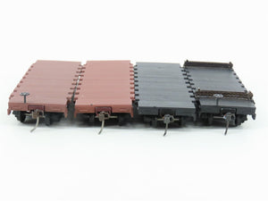 HO Scale Roundhouse 1502 Undecorated/PRR/CN Old Timer Flat Car Set of 4