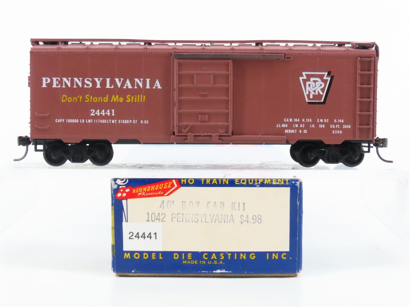 HO Scale Roundhouse 1042 PRR Pennsylvania Railroad 40' Box Car #24441