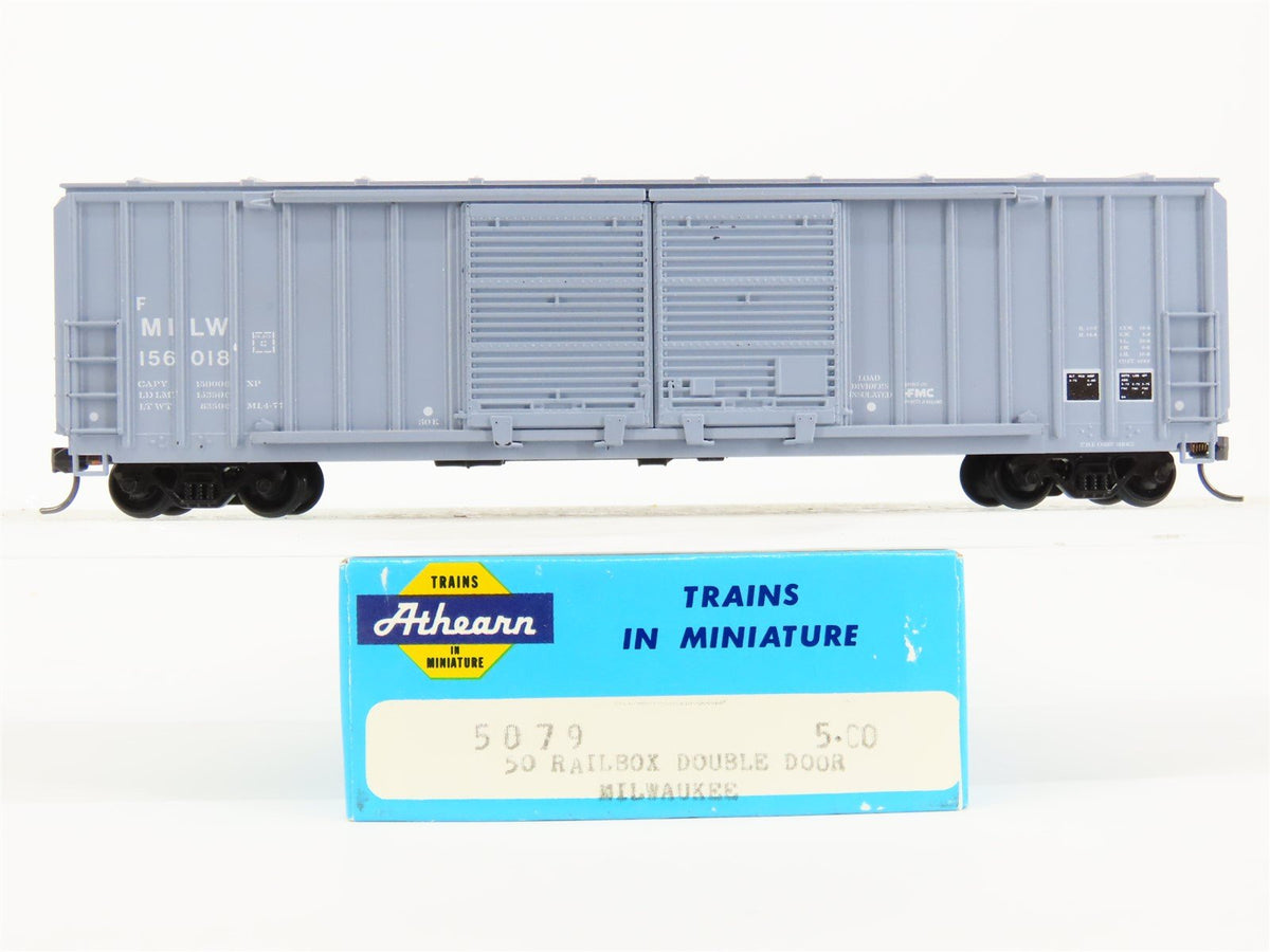 HO Scale Athearn 5079 MILW Milwaukee Road 50&#39; Double Door Box Car #156018