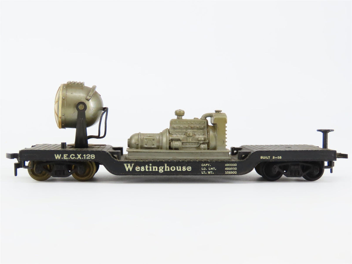 HO Scale Marx 6118 WECX Westinghouse 40&#39; Depressed Center Flat Car #128 - CUSTOM
