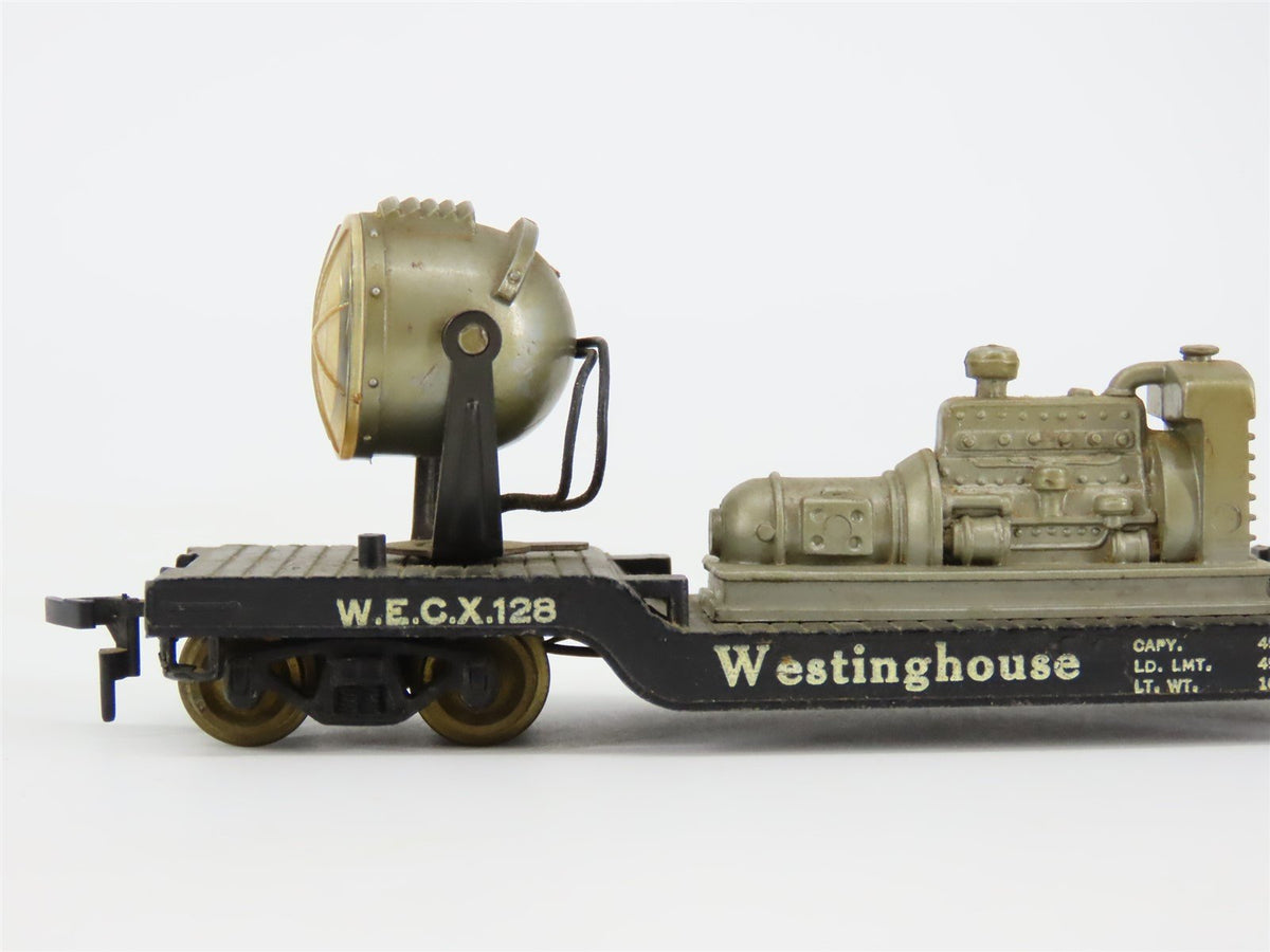 HO Scale Marx 6118 WECX Westinghouse 40&#39; Depressed Center Flat Car #128 - CUSTOM
