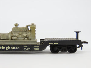 HO Scale Marx 6118 WECX Westinghouse 40' Depressed Center Flat Car #128 - CUSTOM