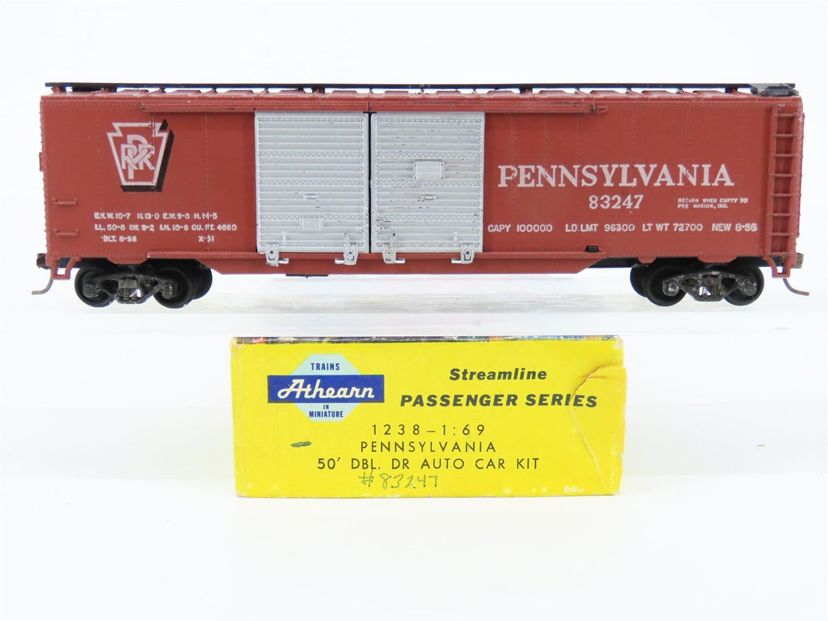 HO Scale Athearn 1238 PRR Pennsylvania 50&#39; Double Door Auto Box Car #83247