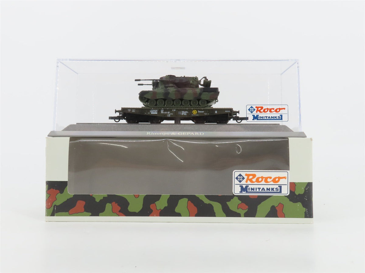 HO Scale Roco Minitanks 841 DB Rlmmps &amp; GEPARD Flat Car w/ Tank